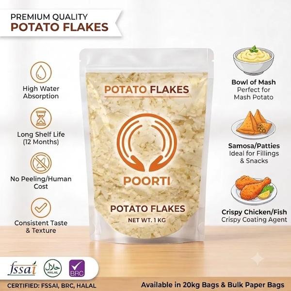 Poorti potato flakes, 1 kg pouch