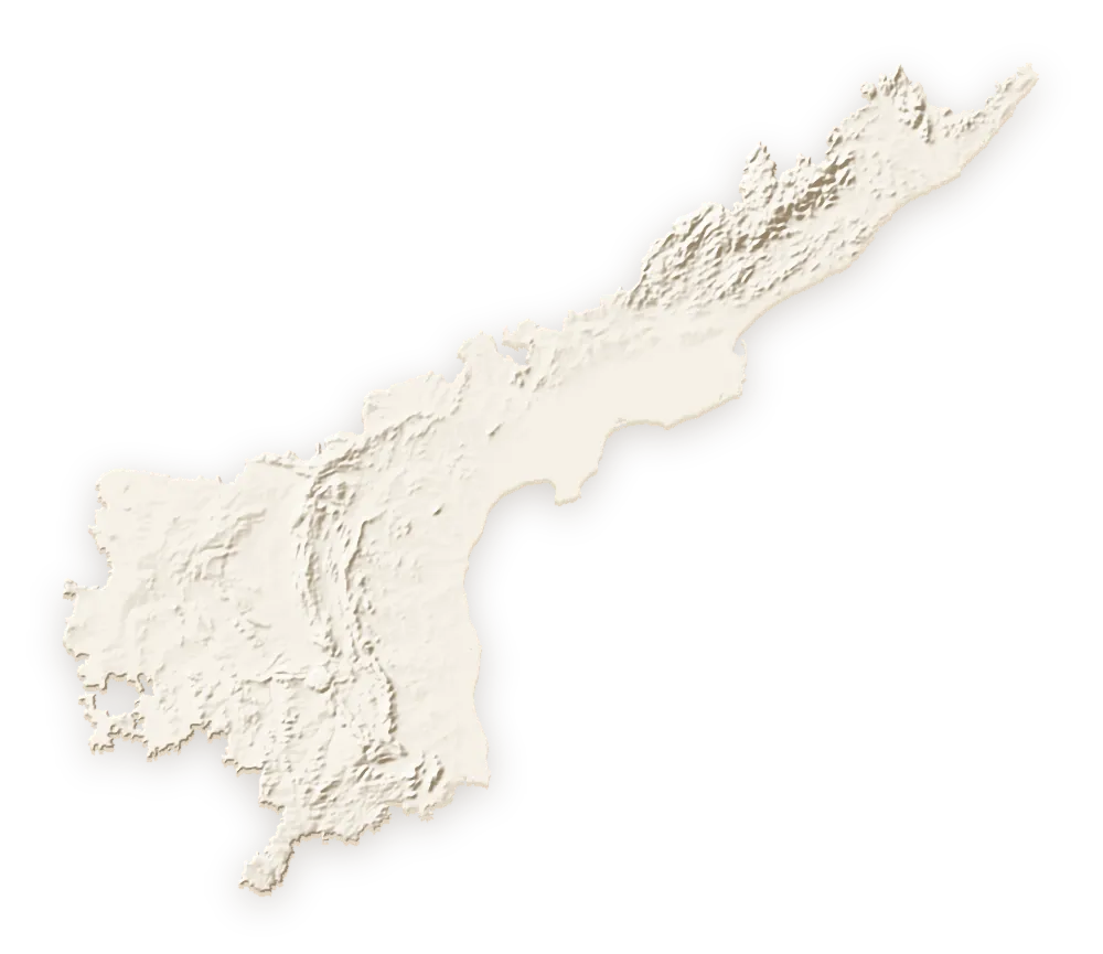 Shaded relief map of Andhra Pradesh