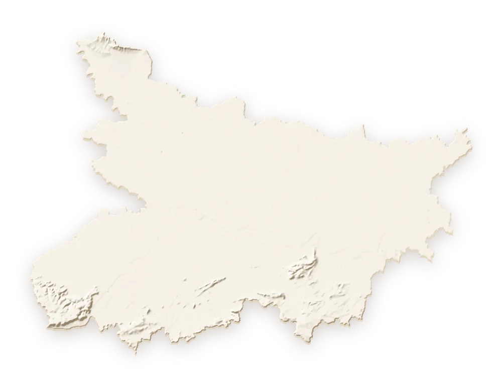 Shaded relief map of Bihar