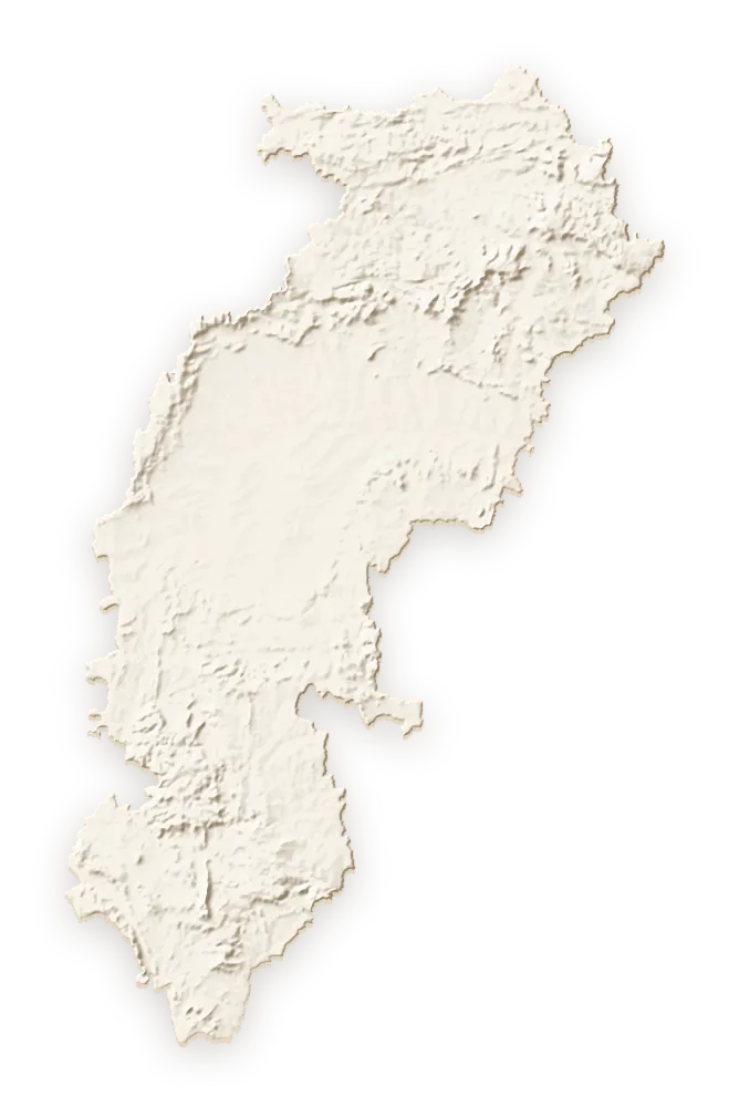 Shaded relief map of Chhattisgarh