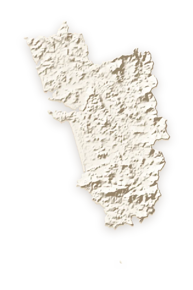 Shaded relief map of Goa