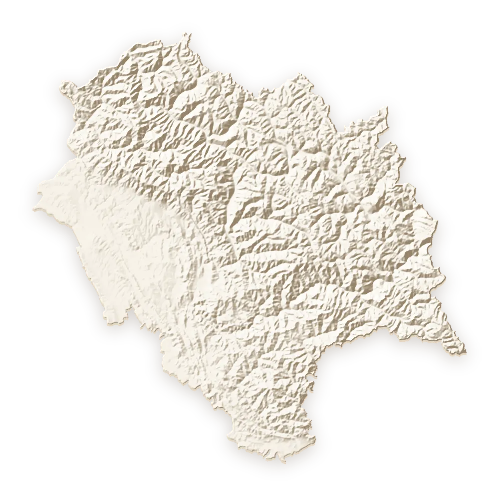 Shaded relief map of Himachal Pradesh