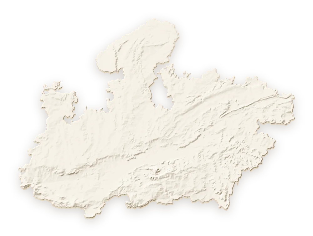 Shaded relief map of Madhya Pradesh