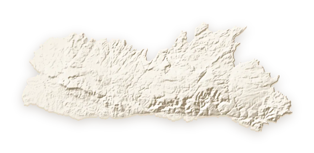 Shaded relief map of Meghalaya