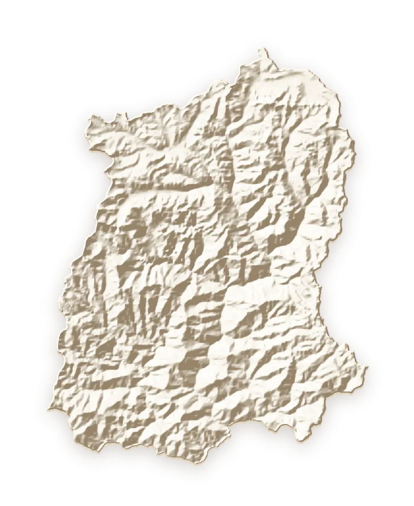 Shaded relief map of Sikkim