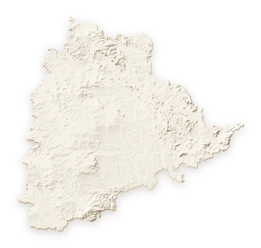 Shaded relief map of Telangana