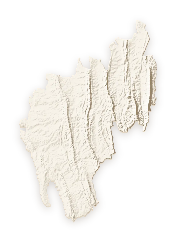 Shaded relief map of Tripura