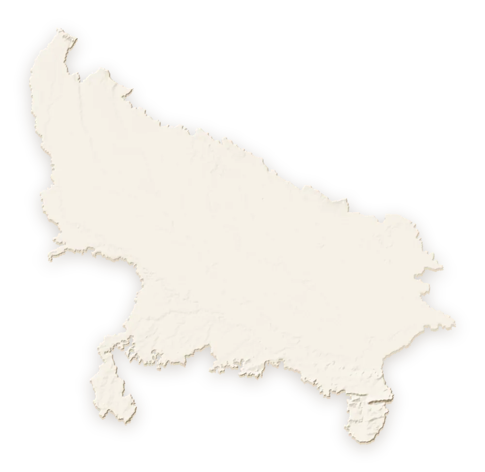 Shaded relief map of Uttar Pradesh