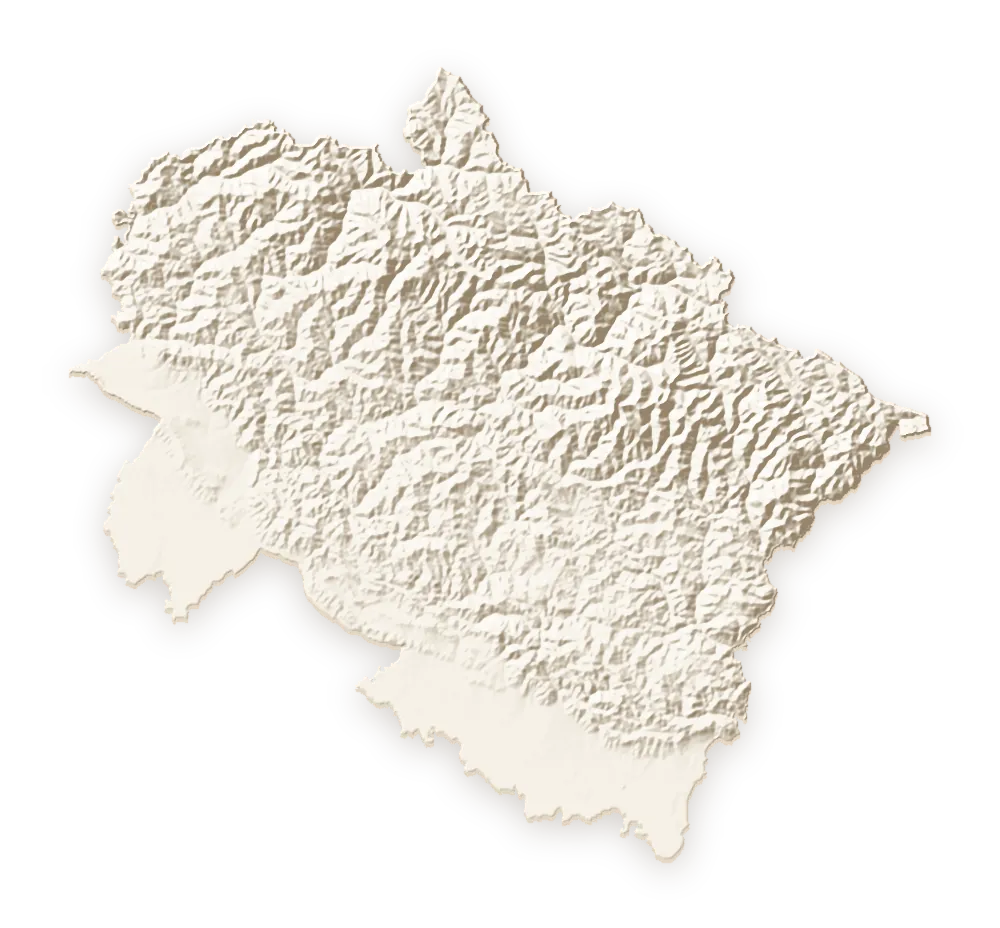 Shaded relief map of Uttarakhand