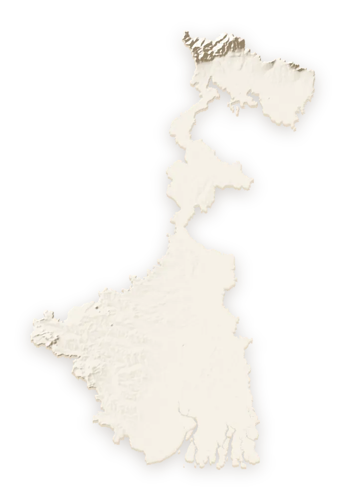 Shaded relief map of West Bengal